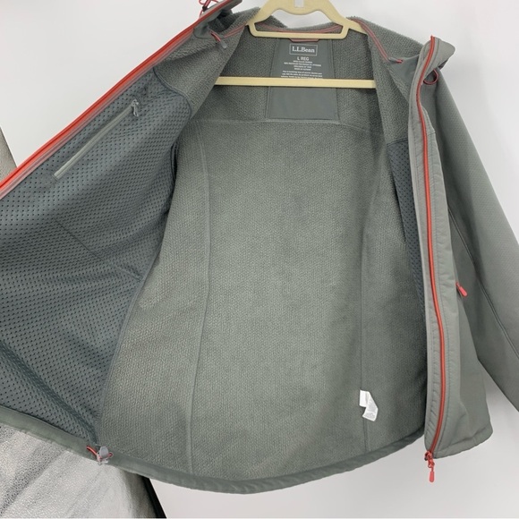 LL Bean Jacket Women Size Large Zip Front Coat Gray Storm Fleece Pro Lined Hood - Picture 8 of 9